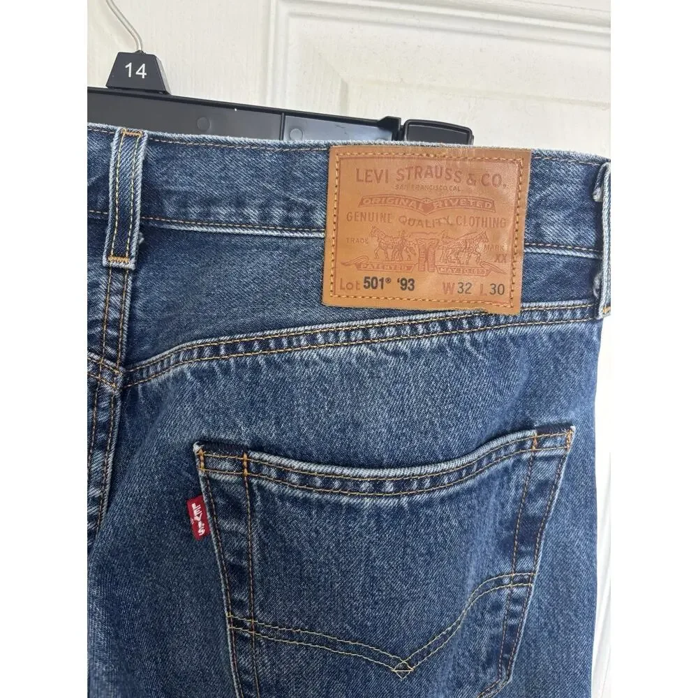 Levi’s 501 ’93 Straight Medium Wash Denim Jeans 32X30 Button Fly Cotton
